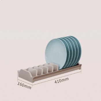 Brown Bowls and Plates Rack