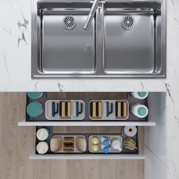 Pullout under sink U shape baskets