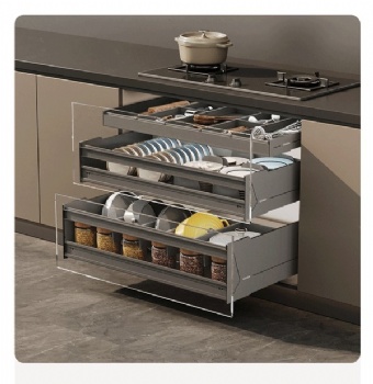 Kitchen tableware pullout drawers